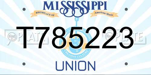 T785223 Mississippi License Plate