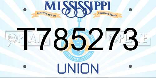 T785273 Mississippi License Plate
