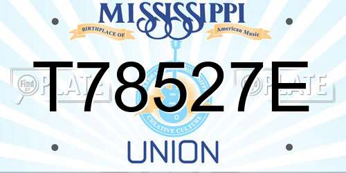 T78527E Mississippi License Plate