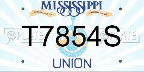 T7854S Mississippi License Plate