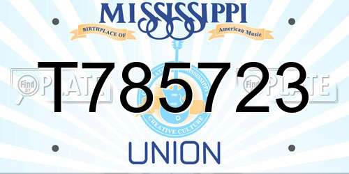 T785723 Mississippi License Plate