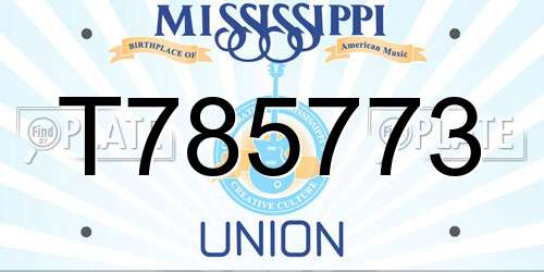 T785773 Mississippi License Plate