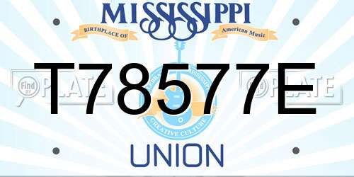 T78577E Mississippi License Plate