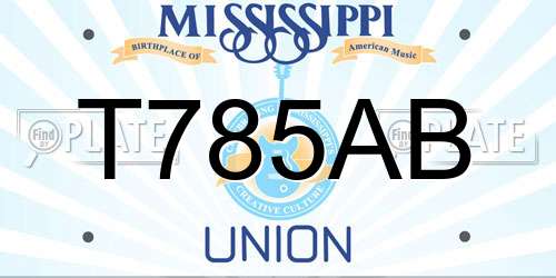 T785AB Mississippi License Plate