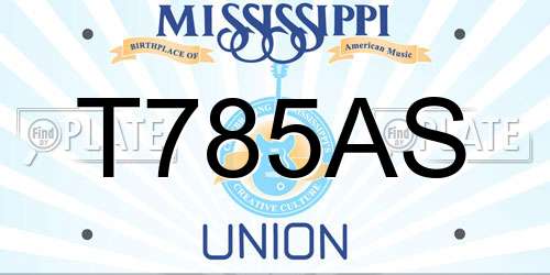T785AS Mississippi License Plate