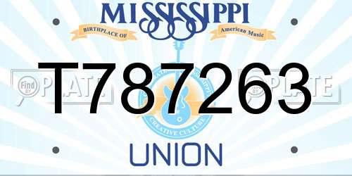 T787263 Mississippi License Plate