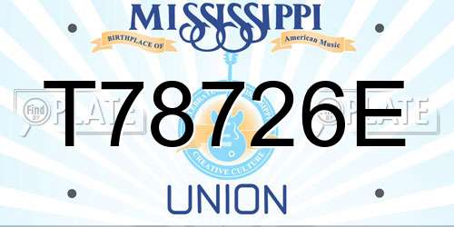 T78726E Mississippi License Plate