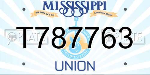 T787763 Mississippi License Plate