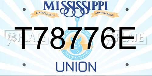T78776E Mississippi License Plate