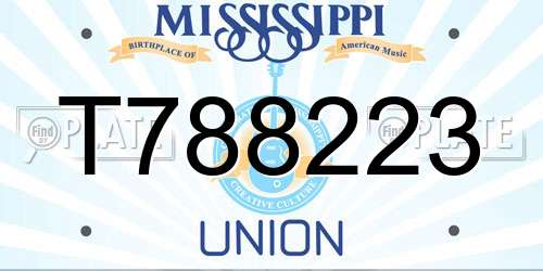 T788223 Mississippi License Plate