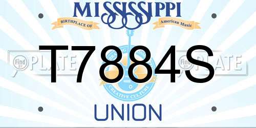 T7884S Mississippi License Plate