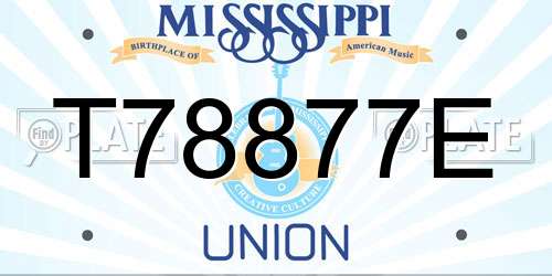 T78877E Mississippi License Plate