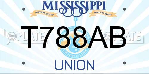 T788AB Mississippi License Plate