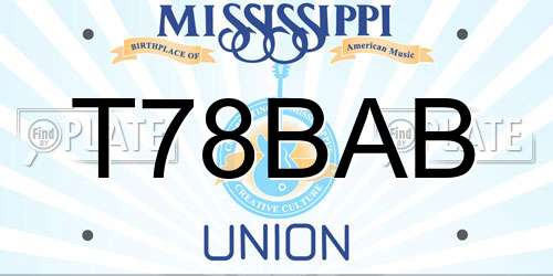 T78BAB Mississippi License Plate