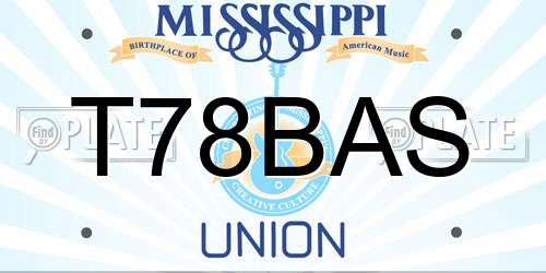 T78BAS Mississippi License Plate
