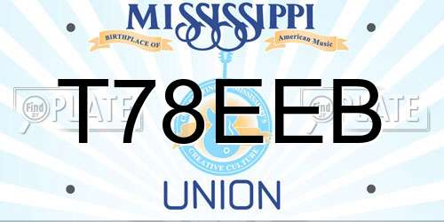 T78EEB Mississippi License Plate
