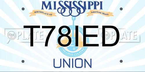 T78IED Mississippi License Plate