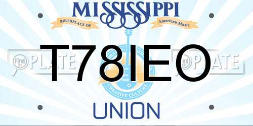 T78IEO Mississippi License Plate