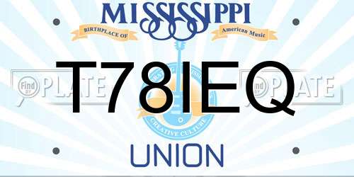T78IEQ Mississippi License Plate