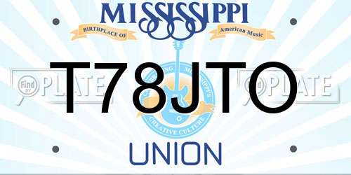 T78JTO Mississippi License Plate