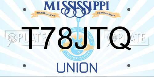 T78JTQ Mississippi License Plate