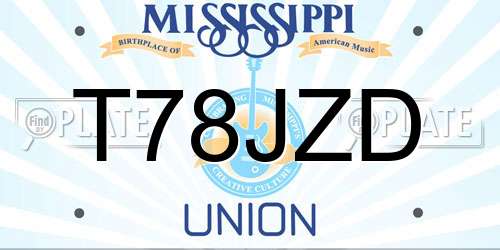 T78JZD Mississippi License Plate