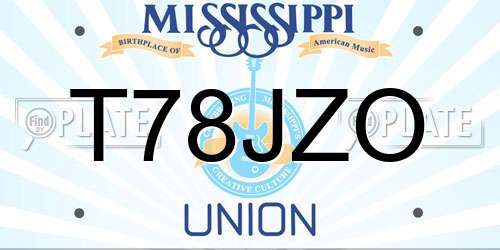 T78JZO Mississippi License Plate