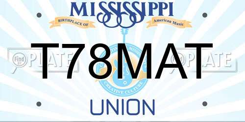 T78MAT Mississippi License Plate