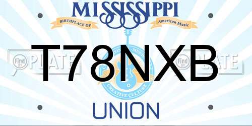 T78NXB Mississippi License Plate