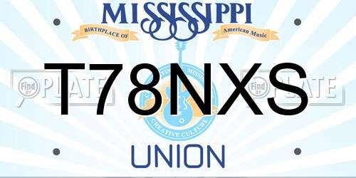 T78NXS Mississippi License Plate