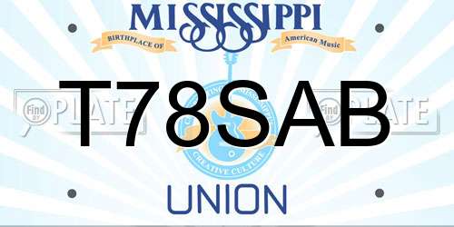 T78SAB Mississippi License Plate