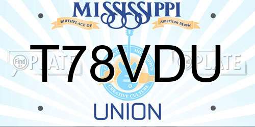 T78VDU Mississippi License Plate