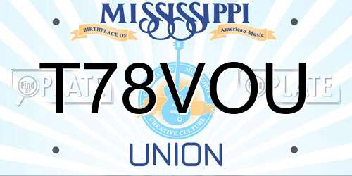 T78VOU Mississippi License Plate