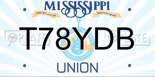 T78YDB Mississippi License Plate
