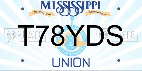 T78YDS Mississippi License Plate