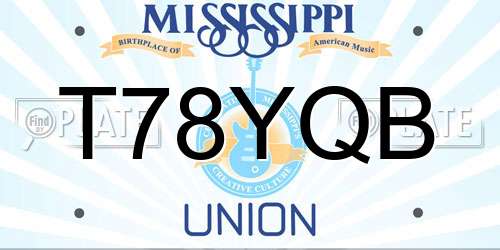 T78YQB Mississippi License Plate