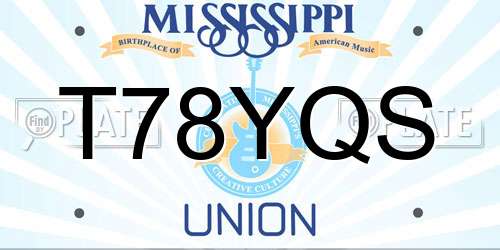 T78YQS Mississippi License Plate