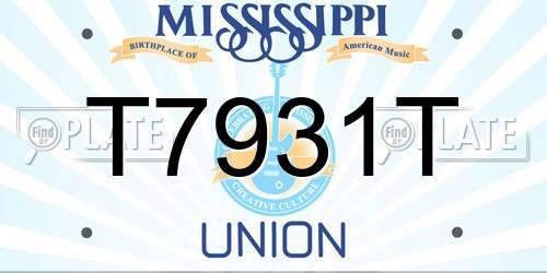 T7931T Mississippi License Plate