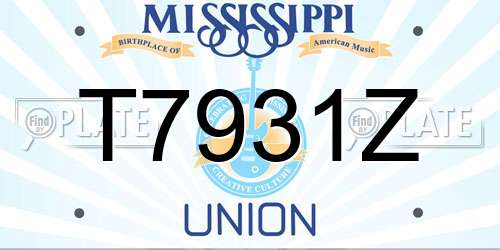 T7931Z Mississippi License Plate