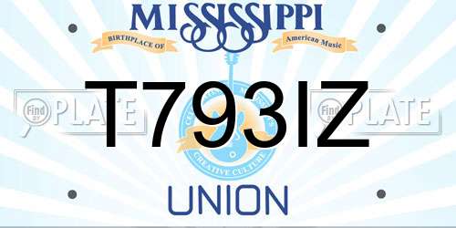 T793IZ Mississippi License Plate