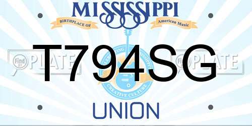 T794SG Mississippi License Plate