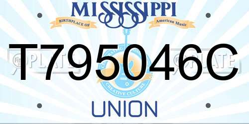 T795046C Mississippi License Plate