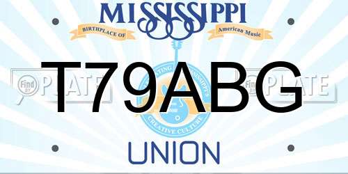 T79ABG Mississippi License Plate