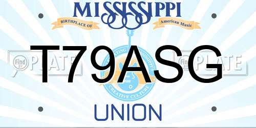 T79ASG Mississippi License Plate