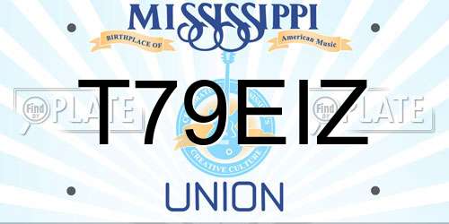 T79EIZ Mississippi License Plate
