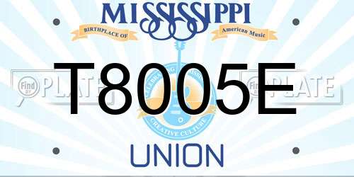 T8005E Mississippi License Plate