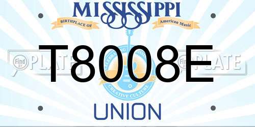 T8008E Mississippi License Plate