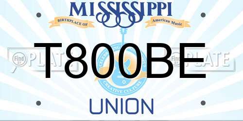 T800BE Mississippi License Plate