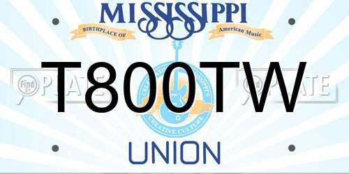 T800TW Mississippi License Plate
