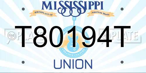 T80194T Mississippi License Plate